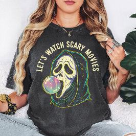 Ghost Face Låt Oss Titta På Skräckfilmer Bubblegum T Shirt
