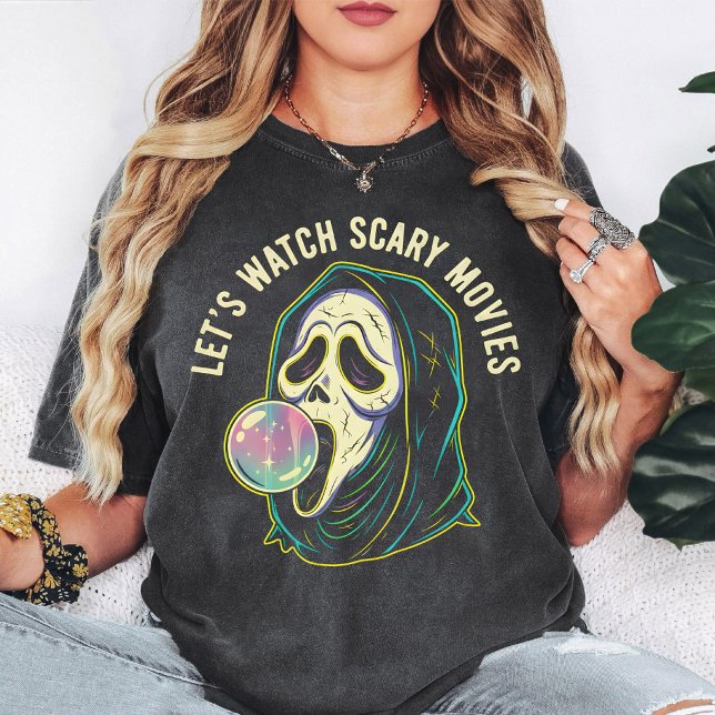 Ghost Face Låt Oss Titta På Skräckfilmer Bubblegum T Shirt (Skapare uppladdad)