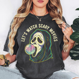 Ghost Face Let's Watch Scary Movies Bubblegum T Shirt