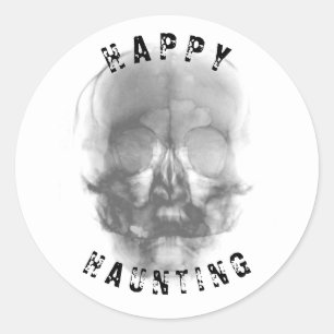 Ghost Face Skull Halloween hemsökande fest Runt Klistermärke
