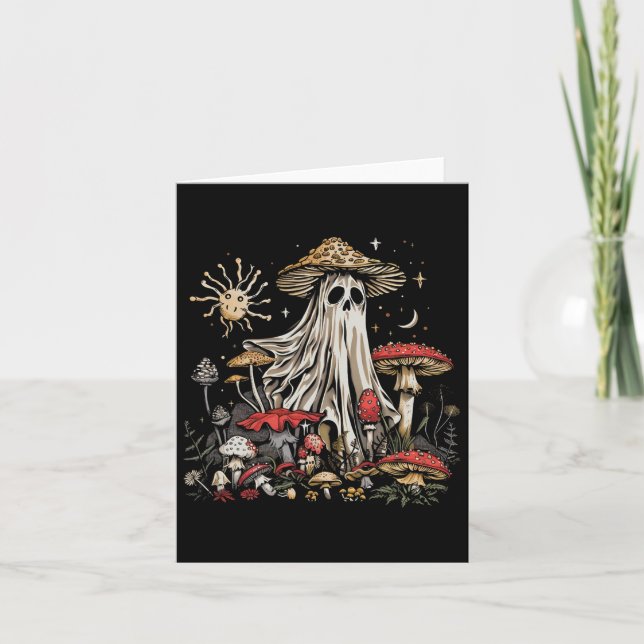 Ghost Fairycore Retro Halloween Gothic Mushroom Gh Kort (Framsida)