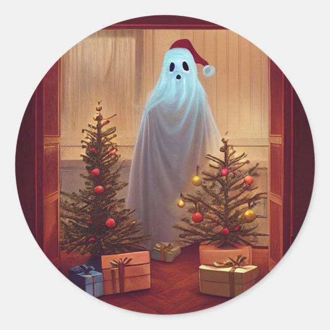 Ghost firar jul runt klistermärke (Framsida)
