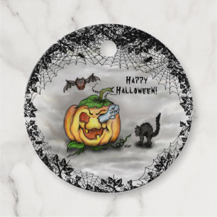 Ghost, Fladdermus och Cat, Happy halloween! Gåvor Etiketter