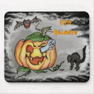 Ghost, Fladdermus och Cat, Happy halloween! Musmatta