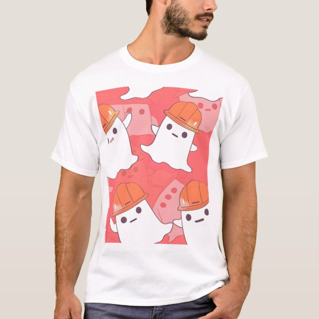 Ghost för Cute Construction Worker T Shirt (Framsida)