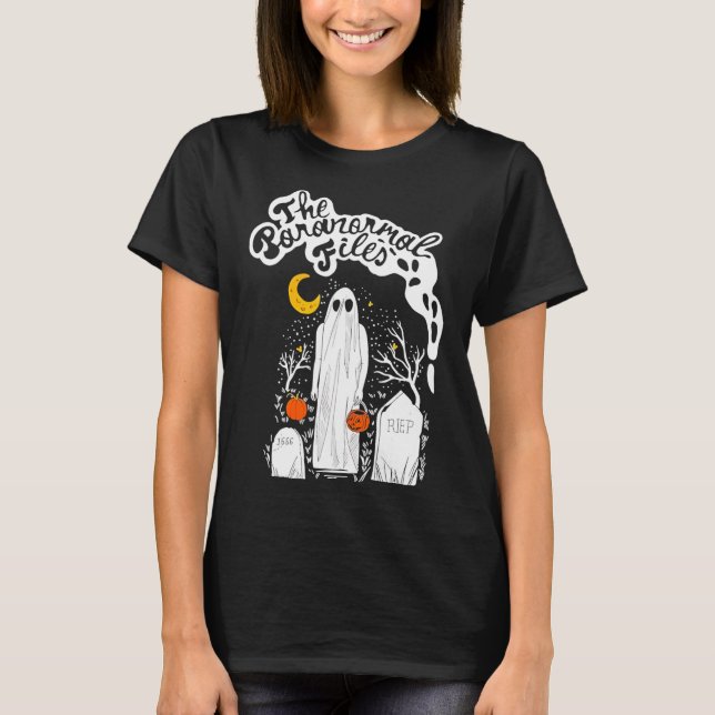 Ghost för paranormala filer i cemeteriet t shirt (Framsida)