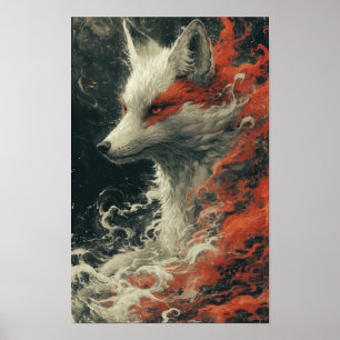 Ghost Fox Miyazaki Hayao Stil Hand-dragen Poster