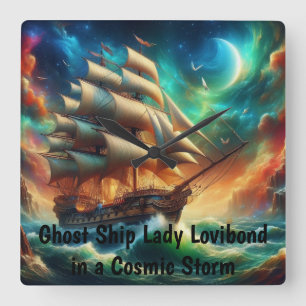 Ghost Frakt Dam Lovibond i en Cosmic Storm Fyrkantig Klocka