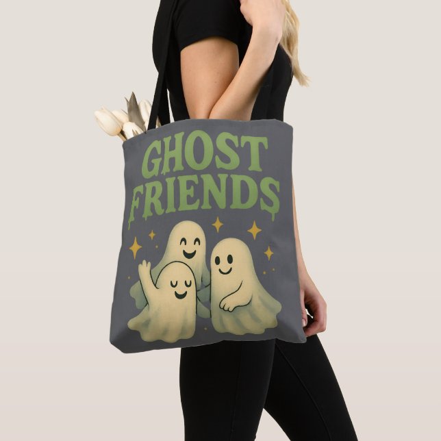 Ghost Friends - Grått Tygkasse (Närbild)