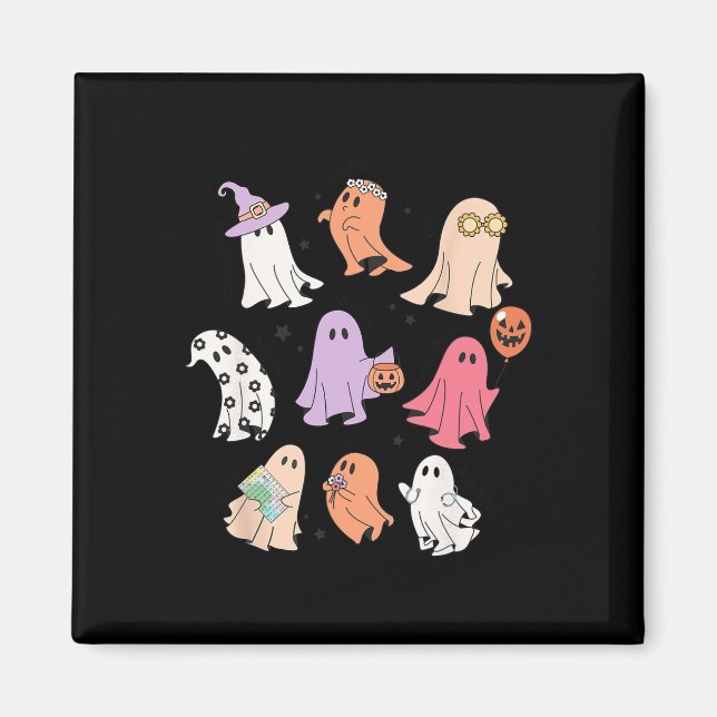 Ghost Friends Halloween AAC SLP Squad Tal Langu Magnet (Framsidan)