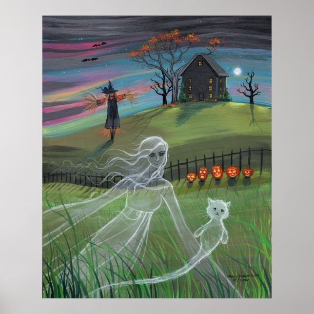 Ghost Friends Halloween Poster av Molly Harrison (Framsidan)