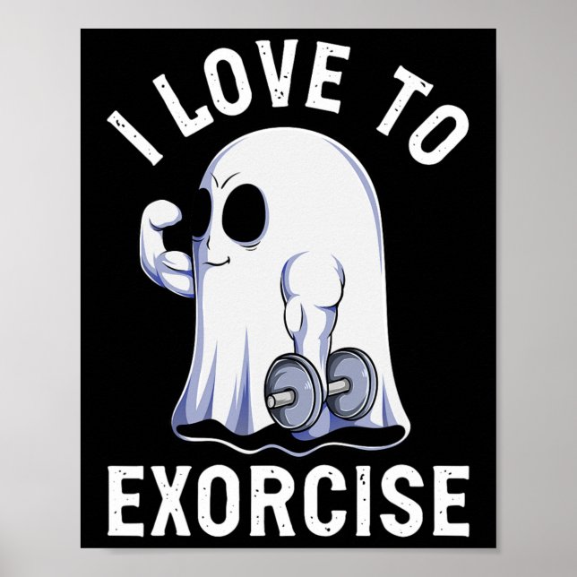 Ghost Funny Gym Workout Bodybuilding Humor Spooky Poster (Framsidan)