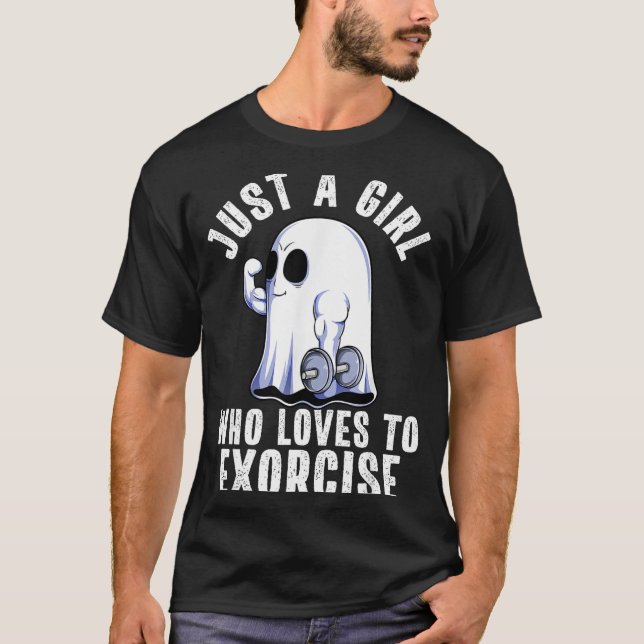 Ghost Funny Gym Workout Bodybuilding Soky Hallowee T Shirt (Framsida)