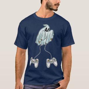 Ghost Gamer Lazy Halloween Costume Videogame Contr T Shirt