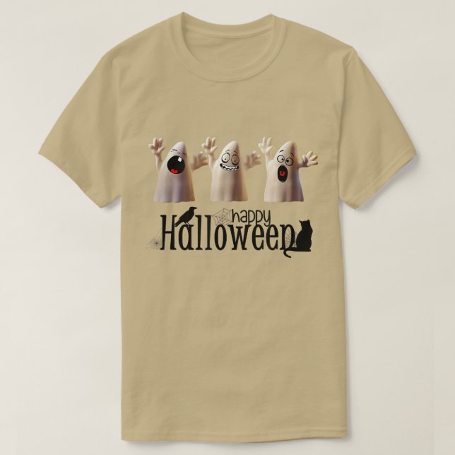 Ghost Ghost Ghost Happy halloween T Shirt (Design framsida)