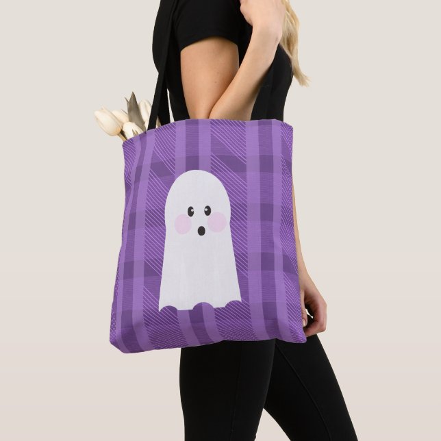 Ghost Ghoul Lila Play Halloween Tygkasse (Närbild)