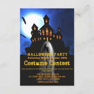 Ghost Girl Haunween Halloween Costume Party mindre Inbjudningar
