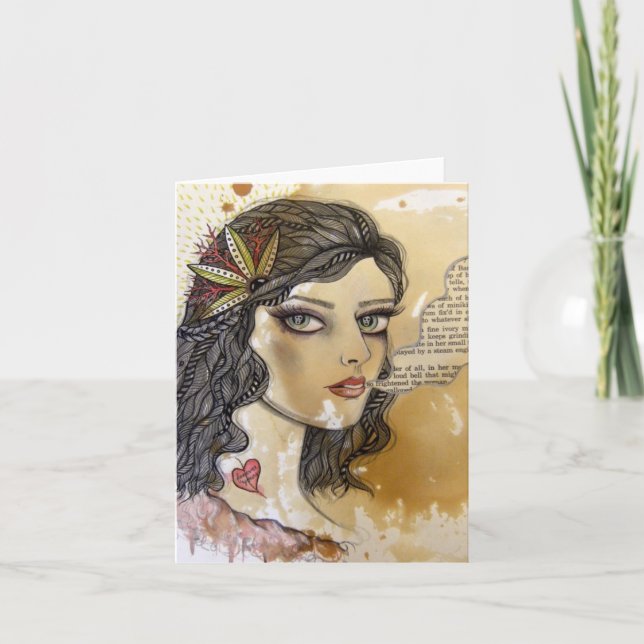 Ghost Girl Notecard Kort (Framsida)
