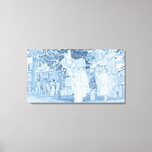 Ghost Girls Escaping Cemetery vintage Art Död Canvastryck