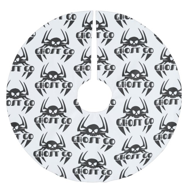 Ghost Go Spooky Season Julgransmatta Borstad Polyester (Framsidan)