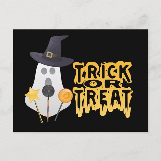 Ghost Goes Trick of Treat Vykort (Framsida)