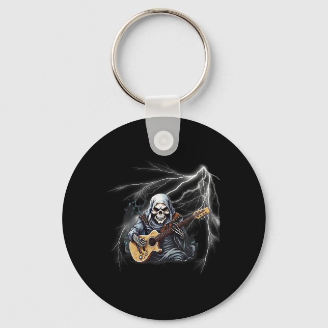 Ghost Guitar Coola Guitar Player Skeleton Händer G Nyckelring (Framsida)
