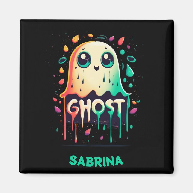 Ghost Halloween - Attack i Fladdermus Magnet (Framsidan)