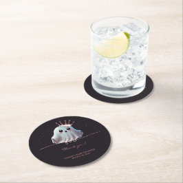 Ghost Halloween Baby Shower Little Boo Underlägg Papper Rund