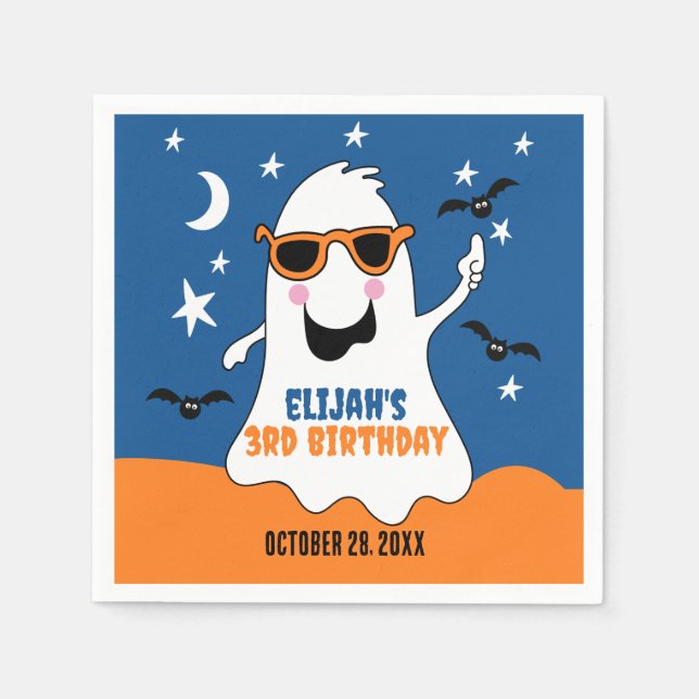 Ghost Halloween Barns födelsedag Cute Pappersservett (Framsidan)