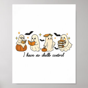 Ghost Halloween Bibliotek Reading Poster