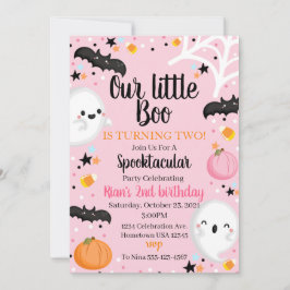 Ghost Halloween Birthday Inbjudan Spooktacular Par