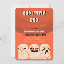 Ghost Halloween Birthday Inbjudan Spooktacular Par
