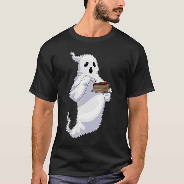 Ghost Halloween Cake T Shirt (Framsida)
