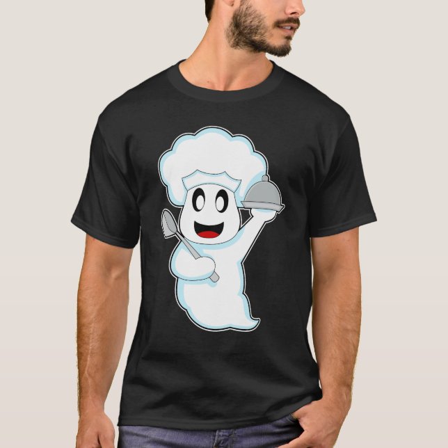 Ghost Halloween Cook T Shirt (Framsida)