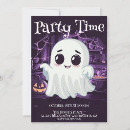 Ghost Halloween Cute Illustration-inbjudan Inbjudningar
