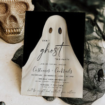 Ghost Halloween fest-inbjudan Funny Cocktails