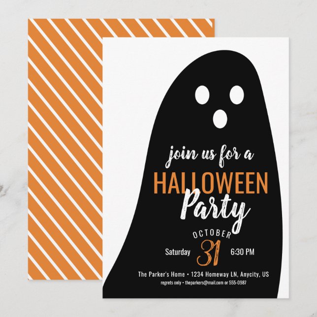 GhoST Halloween fest Inbjudningar (Fram/baksida)