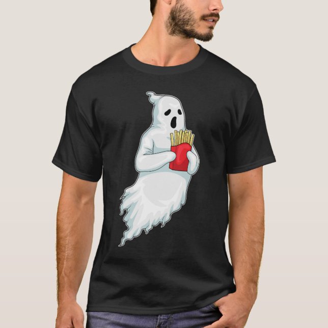 Ghost Halloween Fransk fries T Shirt (Framsida)