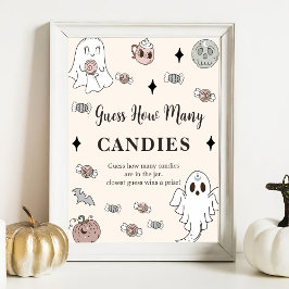 Ghost Halloween gissar hur många Candies Game Post Poster