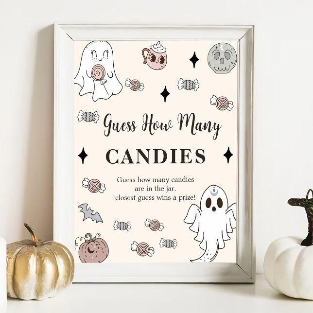 Ghost Halloween gissar hur många Candies Game Post Poster (Skapare uppladdad)