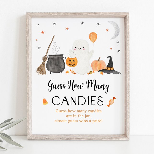 Ghost Halloween gissar hur många Candies Game Poster (Skapare uppladdad)