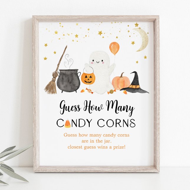 Ghost Halloween gissar hur många Candy corn-spel Poster (Skapare uppladdad)