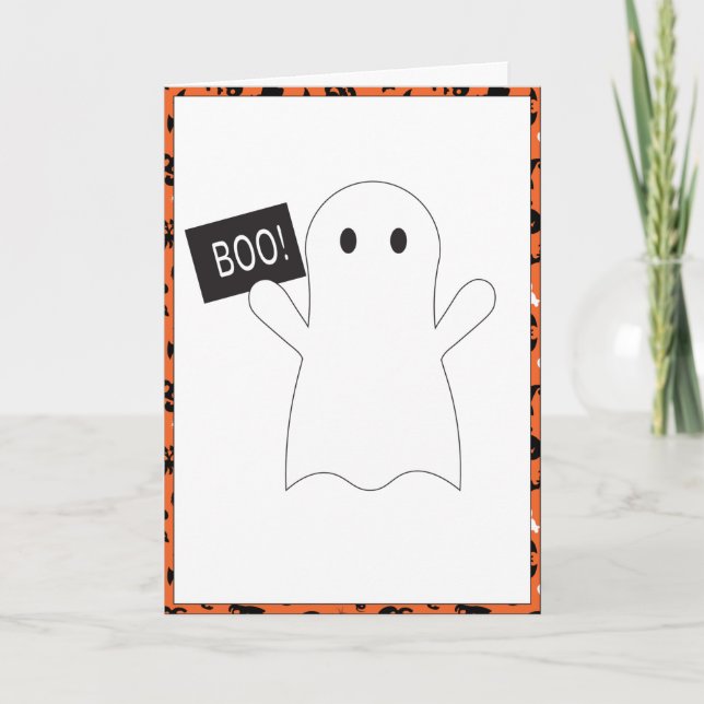 Ghost Halloween-kort Tack Kort (Framsida)