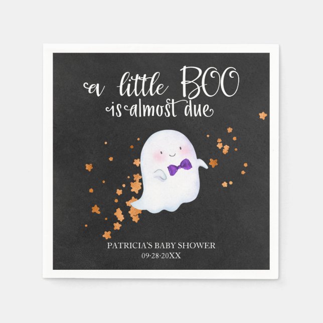 Ghost Halloween Little Boo Boy Shower Pappersservett (Framsidan)