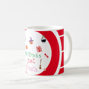 Ghost Halloween No Tricks Bara Treats pumpkin Kaffemugg