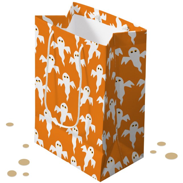 Ghost Halloween-Orange (Fun orange ghost halloween gift or trick or treat bag)