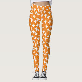 Ghost Halloween-Orange Leggings
