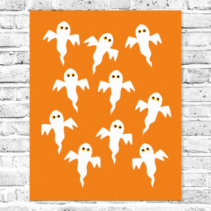 Ghost Halloween-Orange Poster