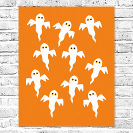 Ghost Halloween-Orange Poster
