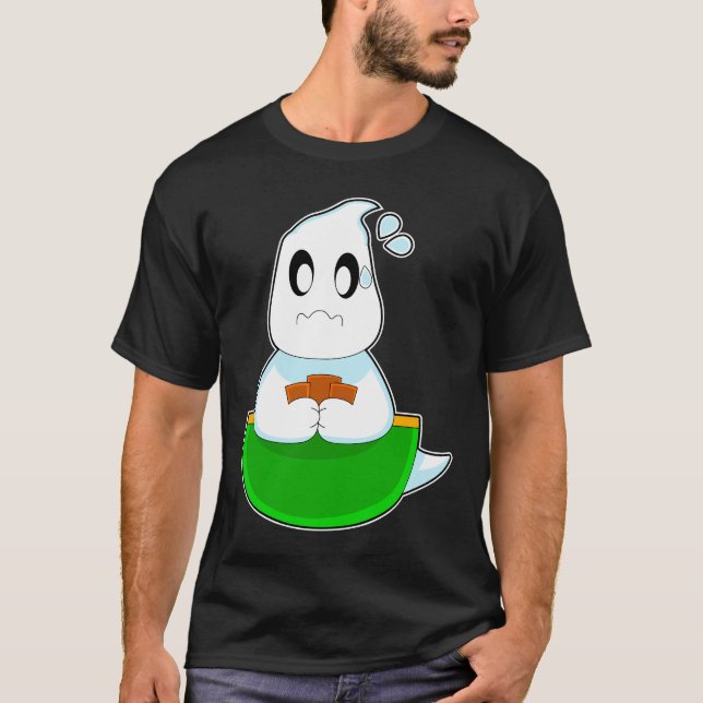 Ghost Halloween Poker T Shirt (Framsida)